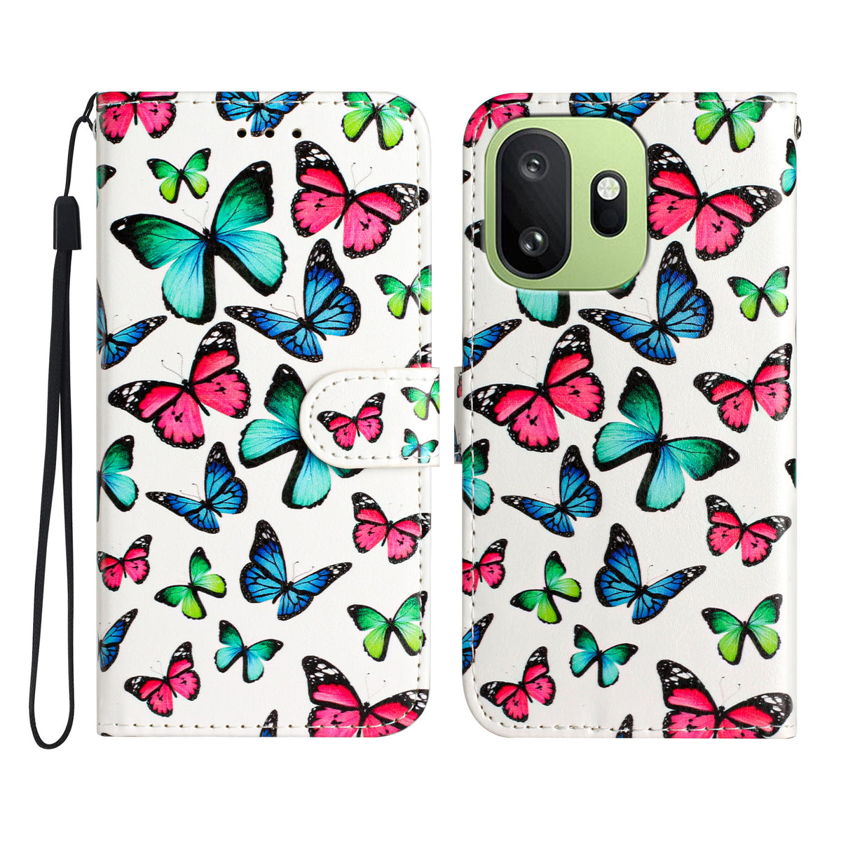 For OnePlus 15T 5G Wallet Case  Printed Pattern PU Leather Stand Phone Cover with Strap