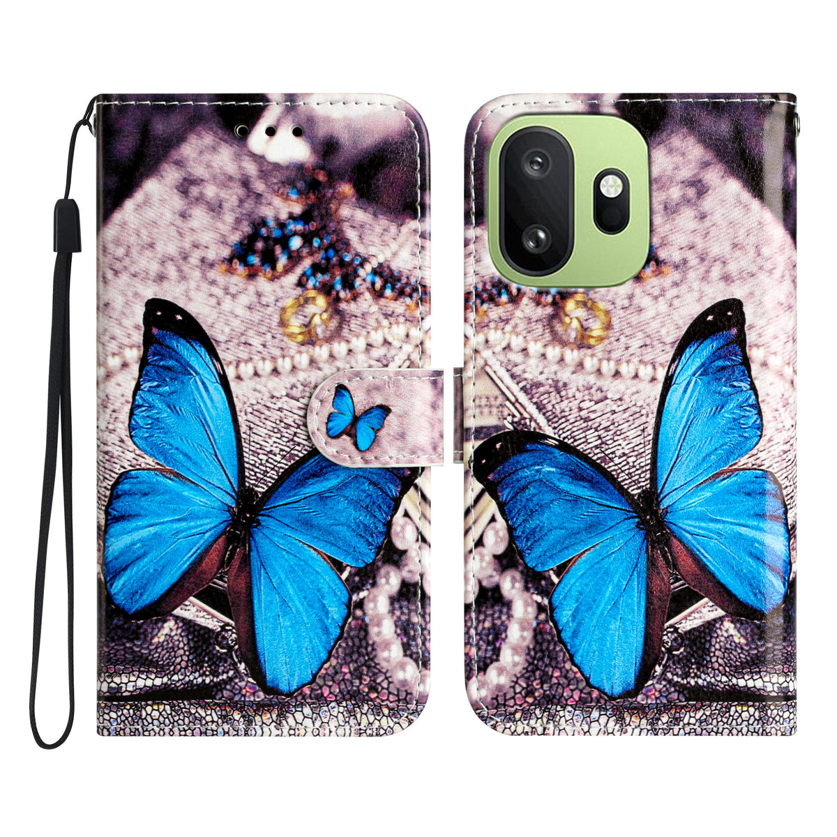 For OnePlus 15T 5G Wallet Case  Printed Pattern PU Leather Stand Phone Cover with Strap