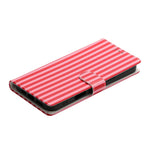 For iPhone 16e / iPhone 17e Wallet Case Vintage Stripes Leather Stand Flip Phone Cover with Wrist Strap