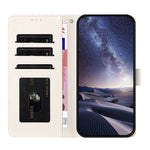 For iPhone 16e / iPhone 17e Wallet Case Vintage Stripes Leather Stand Flip Phone Cover with Wrist Strap