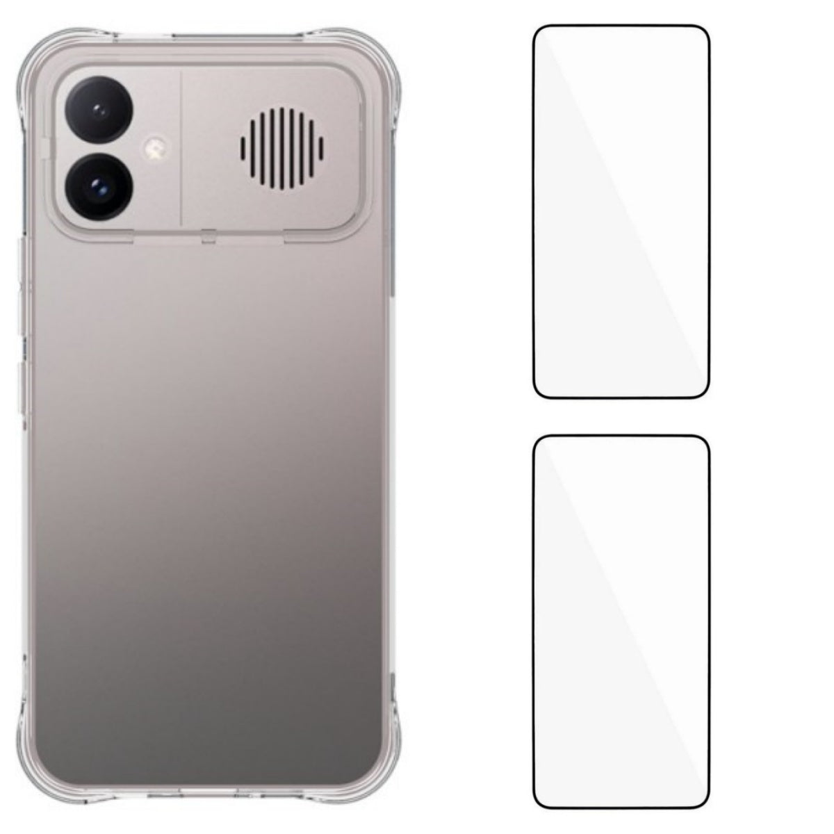 WANLONFENG for Xiaomi Redmi K90 Max 5G WL2 Series TPU Case 2.0mm Phone Cover with 2Pcs Tempered Glass Films