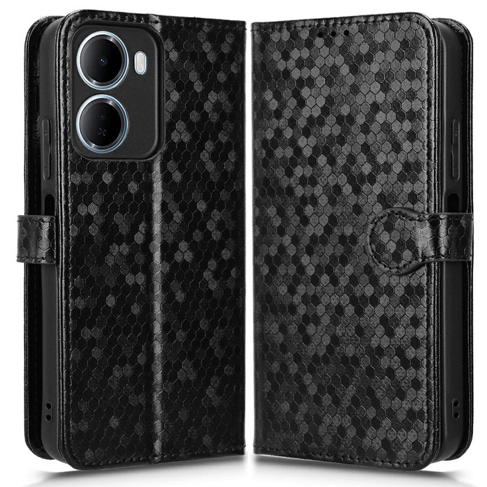 Wallet Case For Xiaomi Redmi R70 5G  /  15a 5G Dot Pattern Imprint PU Leather Phone Cover with Wrist Strap