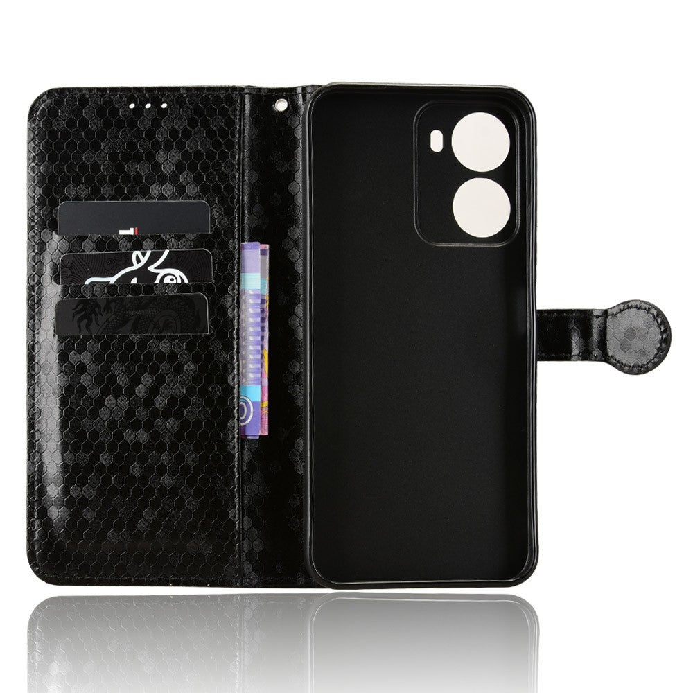 Wallet Case For Xiaomi Redmi R70 5G  /  15a 5G Dot Pattern Imprint PU Leather Phone Cover with Wrist Strap
