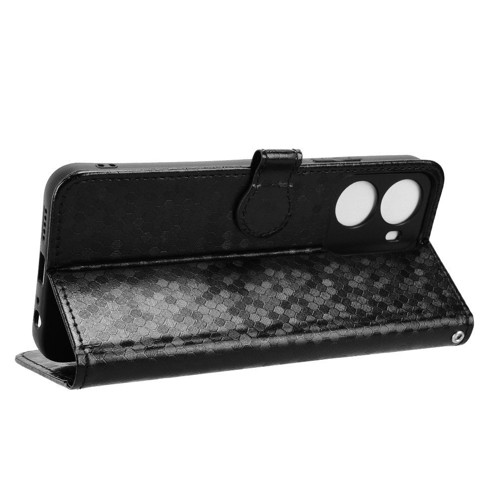 Wallet Case For Xiaomi Redmi R70 5G  /  15a 5G Dot Pattern Imprint PU Leather Phone Cover with Wrist Strap