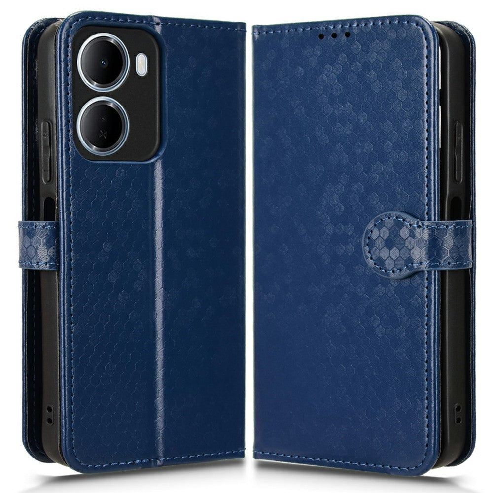 Wallet Case For Xiaomi Redmi R70 5G  /  15a 5G Dot Pattern Imprint PU Leather Phone Cover with Wrist Strap