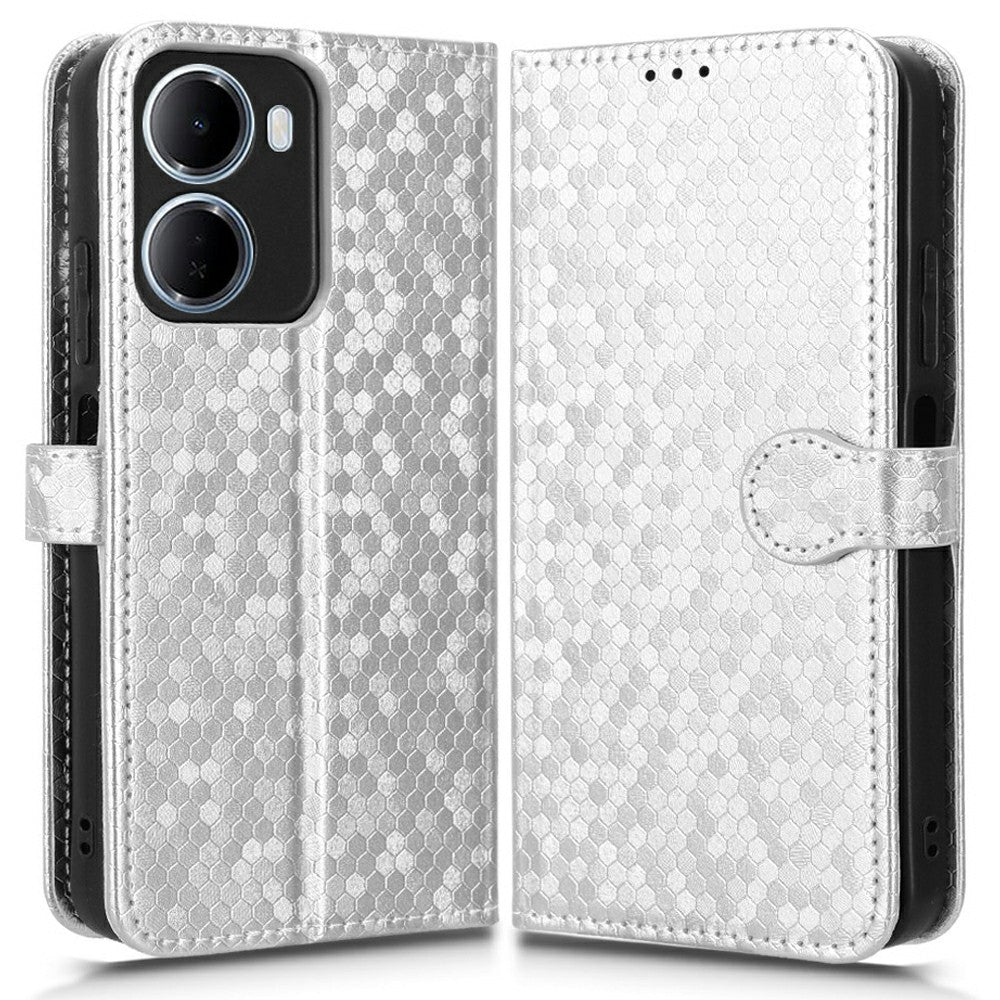 Wallet Case For Xiaomi Redmi R70 5G  /  15a 5G Dot Pattern Imprint PU Leather Phone Cover with Wrist Strap
