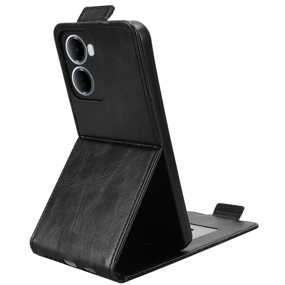 Stativfodral för Xiaomi Redmi R70 5G / Redmi 15a 5G Magnetiskt spänne Vertikalt fällbart lädermobilfodral med korthållare