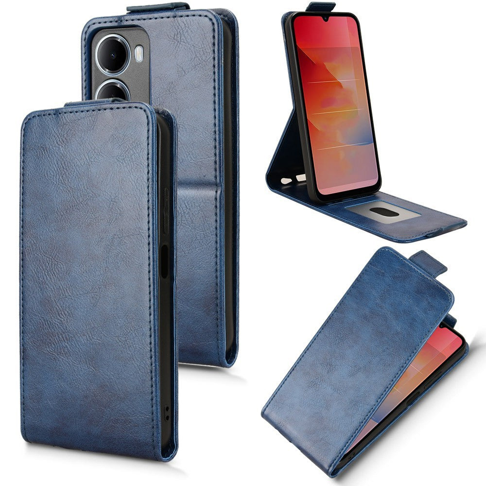 Stativfodral för Xiaomi Redmi R70 5G / Redmi 15a 5G Magnetiskt spänne Vertikalt fällbart lädermobilfodral med korthållare