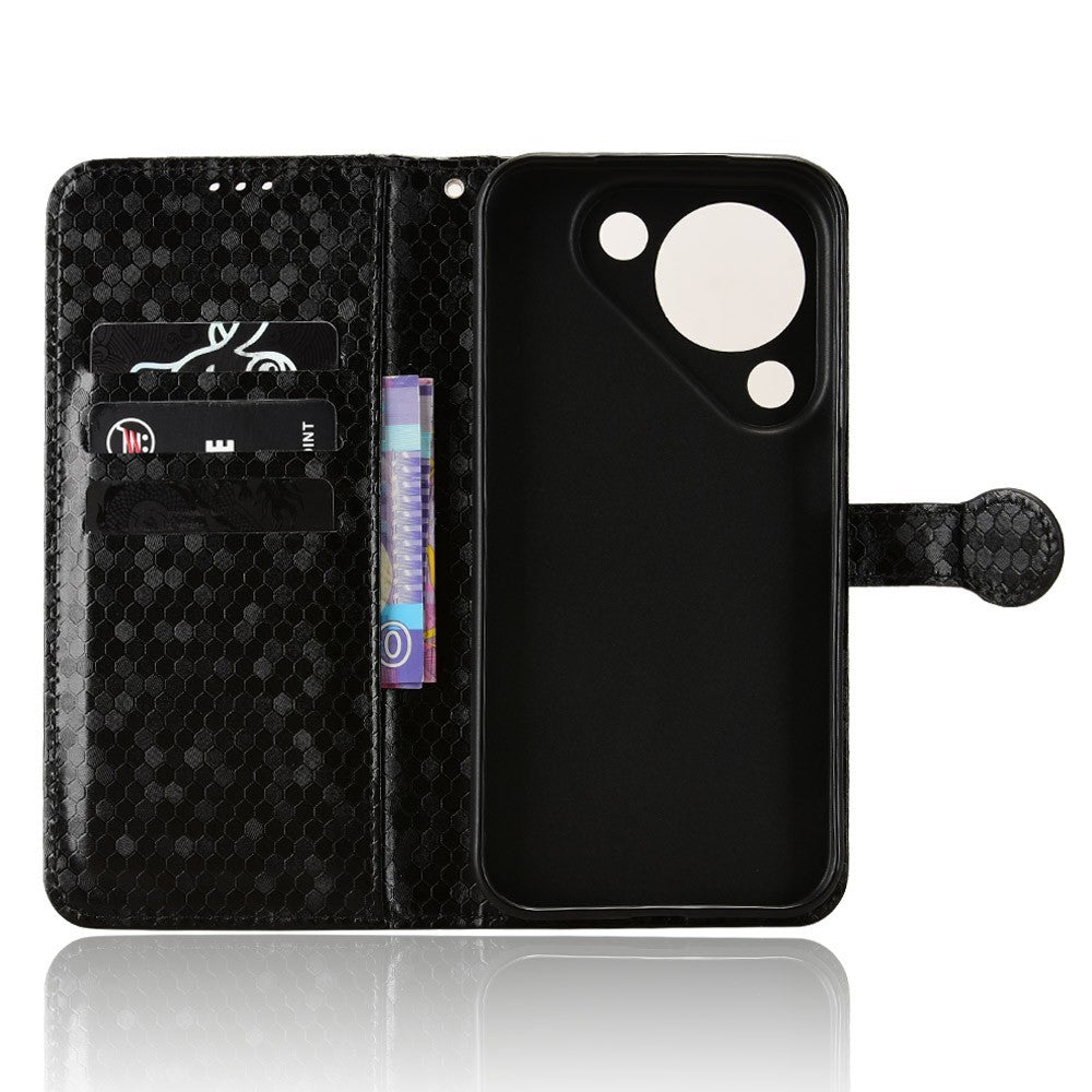 For Huawei Pura 90 Wallet Case Dot Pattern Imprint PU Leather Phone Cover with Wrist Strap