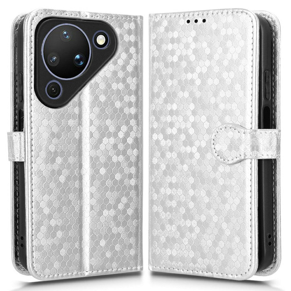 For Huawei Pura 90 Wallet Case Dot Pattern Imprint PU Leather Phone Cover with Wrist Strap