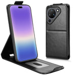 Huawei Pura 90 Stativskal Magnetiskt Spänne Vertikalt Flip Lädermobilskal med Korthållare