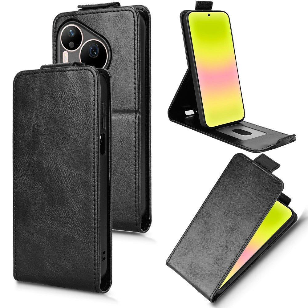 For Huawei Pura 90 Pro Stand Case Magnetic Clasp Vertical Flip Leather Phone Cover with Card Holder