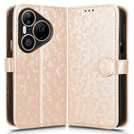 For Huawei Pura 90 Pro Max Wallet Case Dot Pattern Imprint PU Leather Phone Cover with Wrist Strap