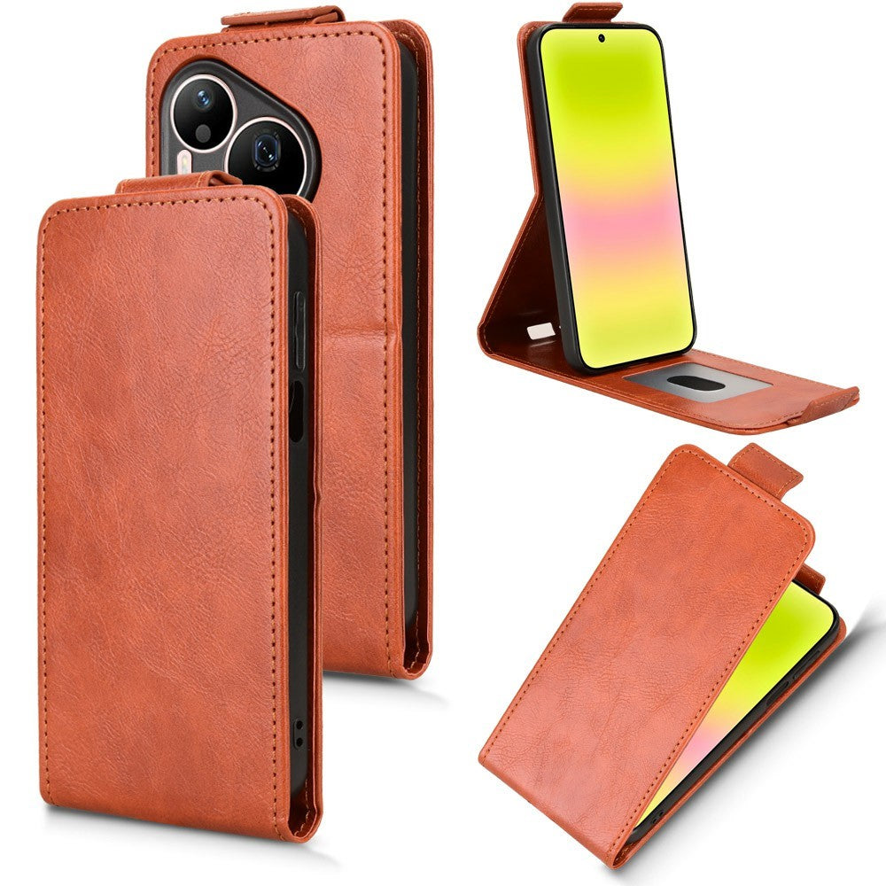 For Huawei Pura 90 Pro Max Stand Case Magnetic Clasp Vertical Flip Leather Phone Cover with Card Holder