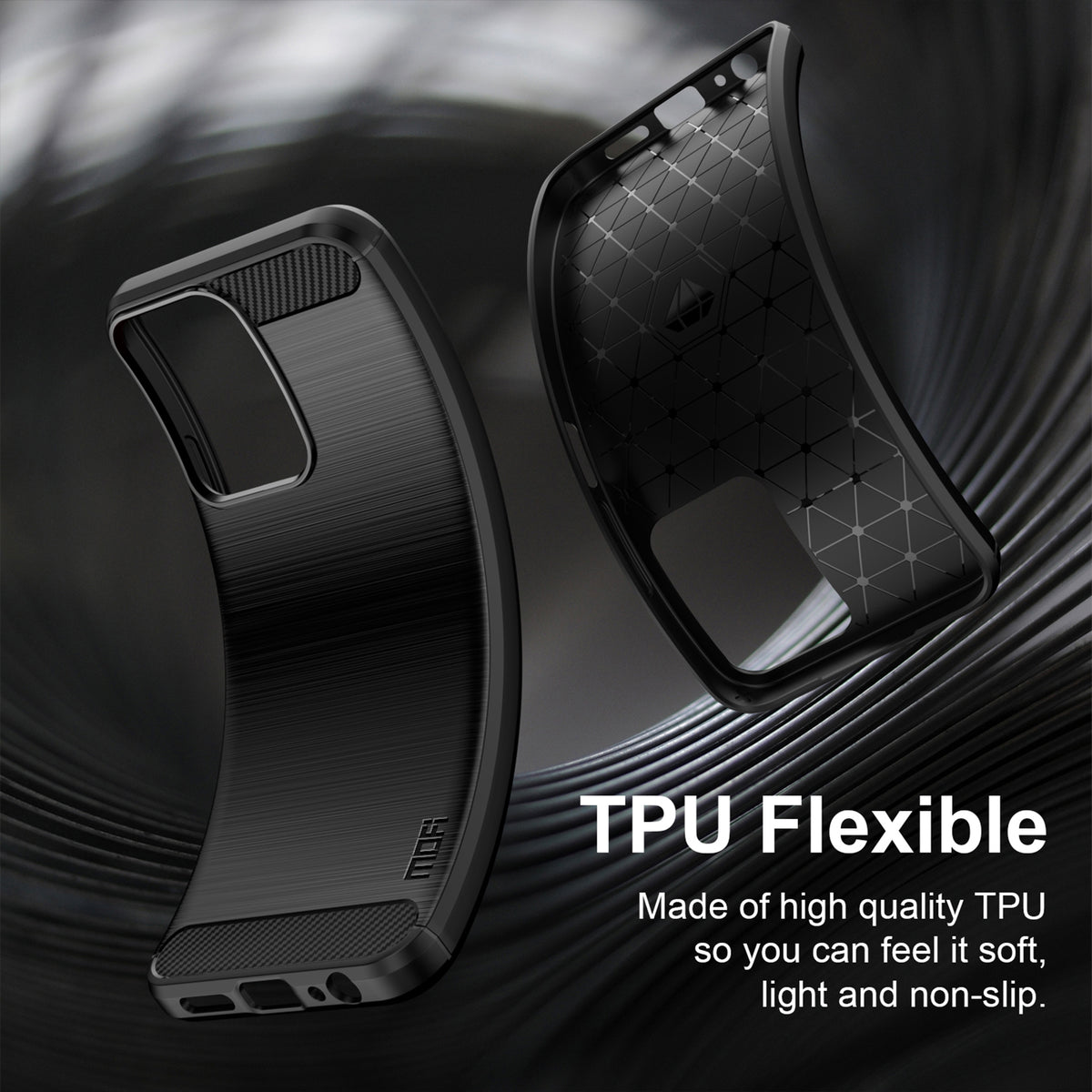 MOFI for Xiaomi Redmi 15a 5G Back Cover  Brushed Texture Carbon Fiber Soft TPU Case