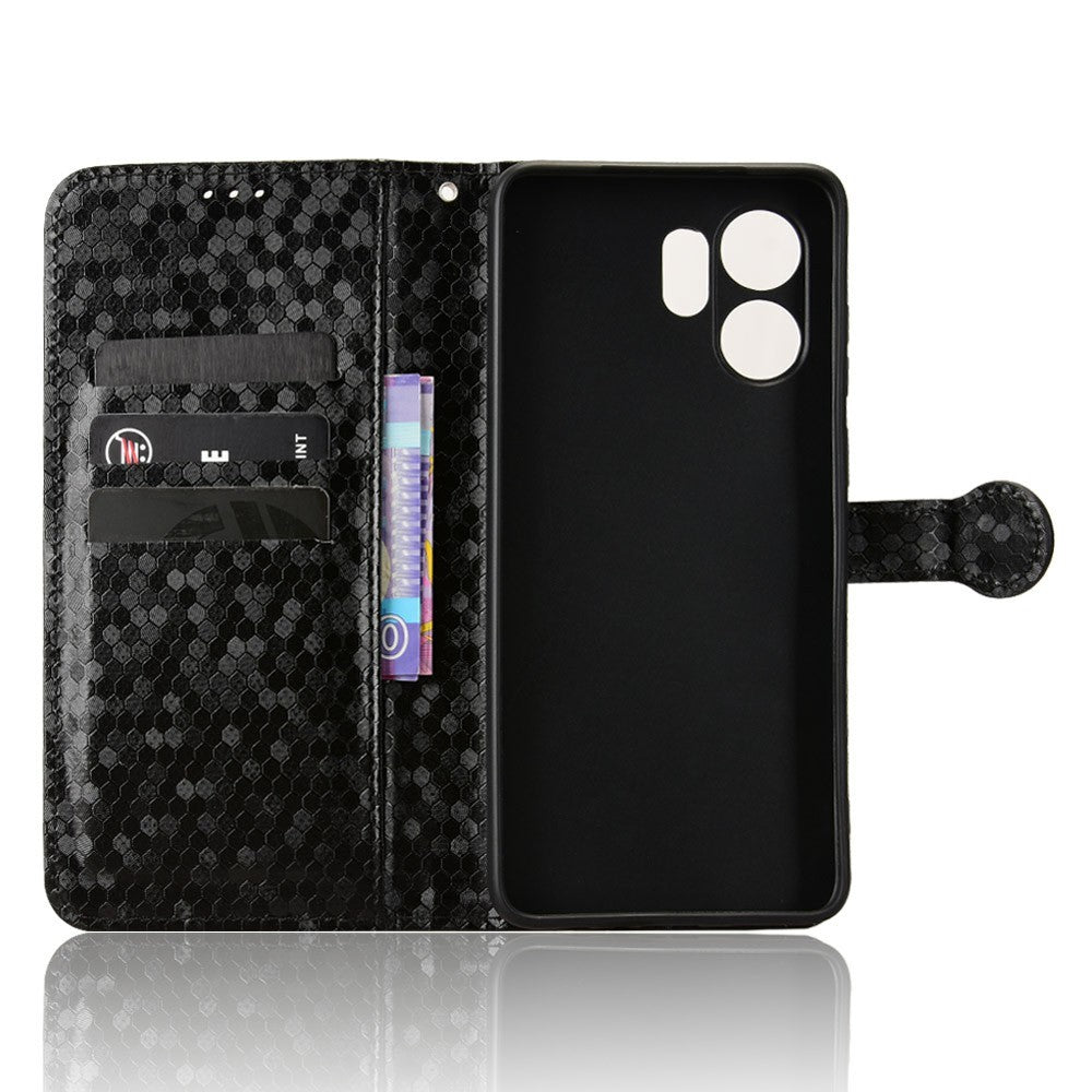 Wallet Case For Honor X6d 5G  /  Play 60A 5G Dot Pattern Imprint PU Leather Phone Cover with Wrist Strap