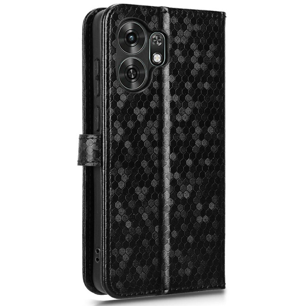 Wallet Case For Honor X6d 5G  /  Play 60A 5G Dot Pattern Imprint PU Leather Phone Cover with Wrist Strap