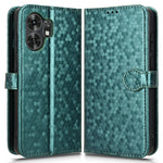 Wallet Case For Honor X6d 5G  /  Play 60A 5G Dot Pattern Imprint PU Leather Phone Cover with Wrist Strap