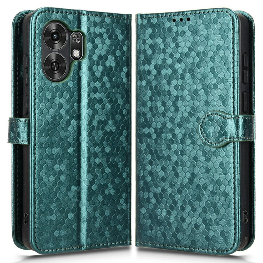 Wallet Case For Honor X6d 5G  /  Play 60A 5G Dot Pattern Imprint PU Leather Phone Cover with Wrist Strap