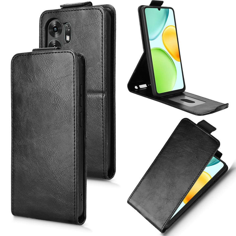 Stativ etui til Honor X6d 5G / Play 60A 5G Magnetisk lukning Lodret flip læder telefoncover med kortholder