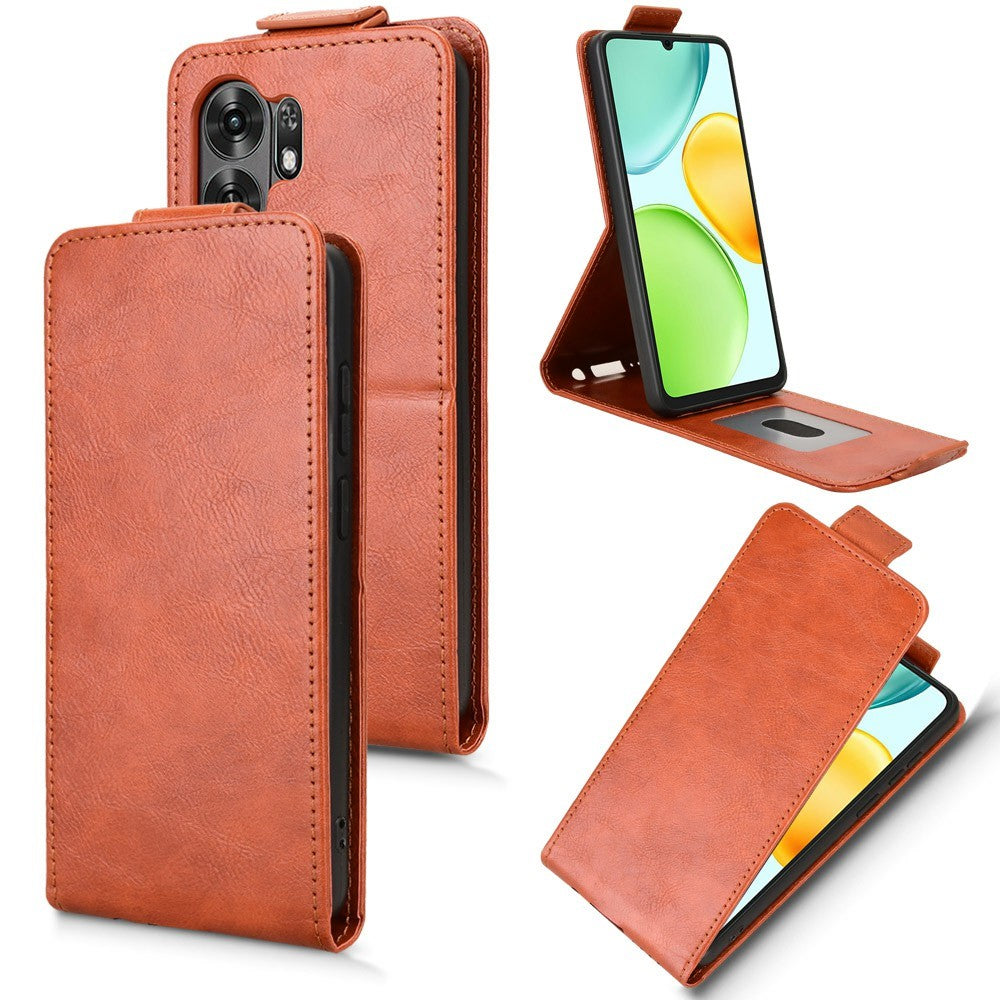 Stativ etui til Honor X6d 5G / Play 60A 5G Magnetisk lukning Lodret flip læder telefoncover med kortholder