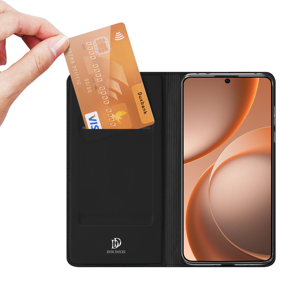 DUX DUCIS för Oppo Find X9s 5G / Find X9 5G-skal Skin Pro-serien Läder Stativfodral Korthållare
