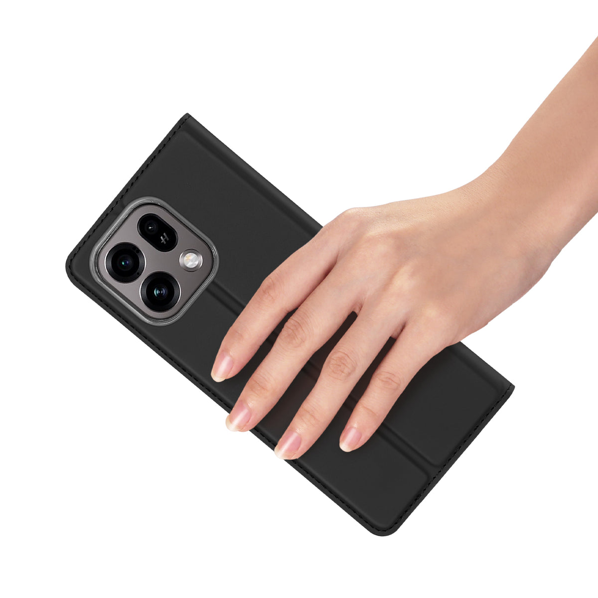 DUX DUCIS för Oppo Find X9s 5G / Find X9 5G-skal Skin Pro-serien Läder Stativfodral Korthållare
