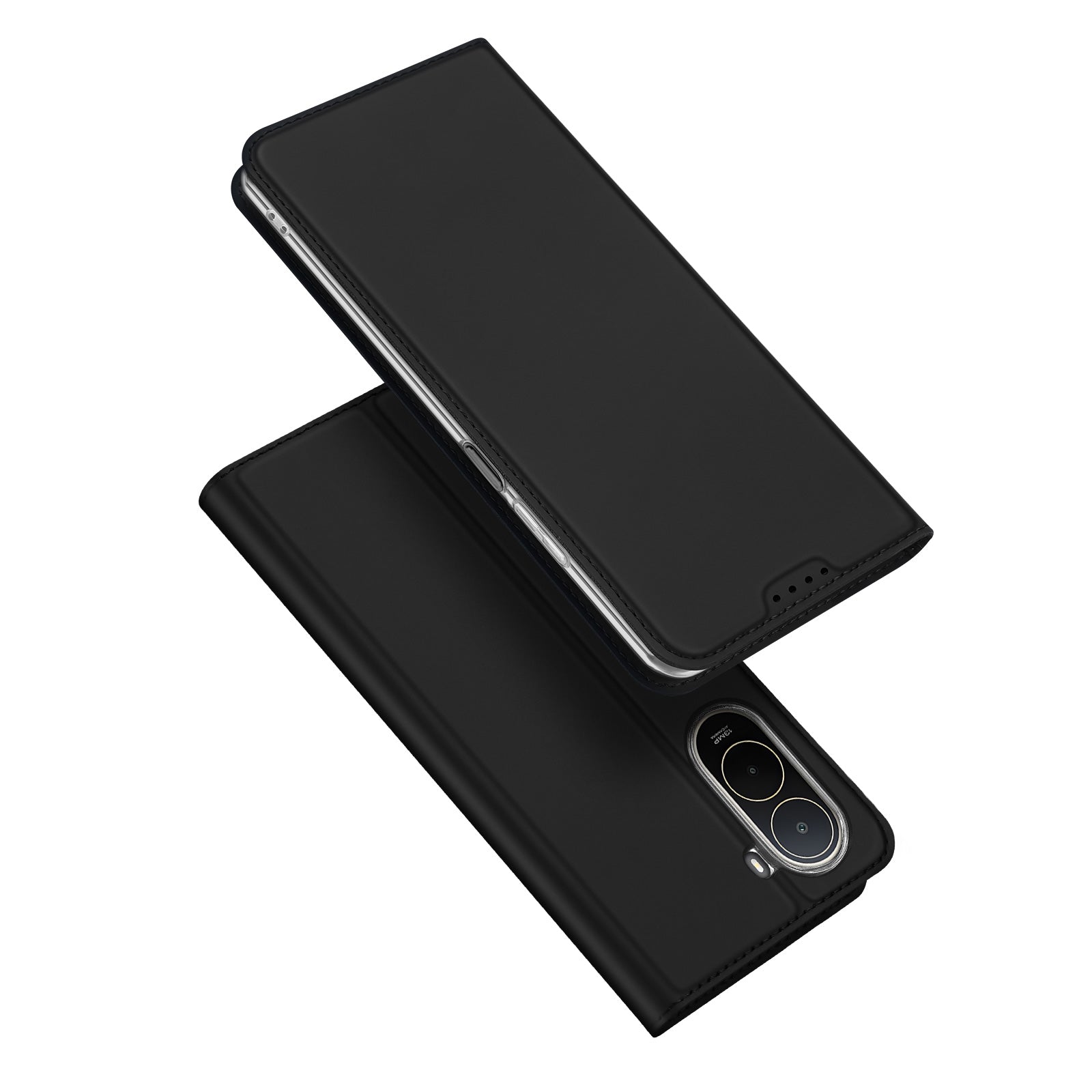 DUX DUCIS för Xiaomi Poco C81 Pro 4G / Xiaomi Poco C81 4G-skal Skin Pro-serien Läder Stativskydd Korthållare