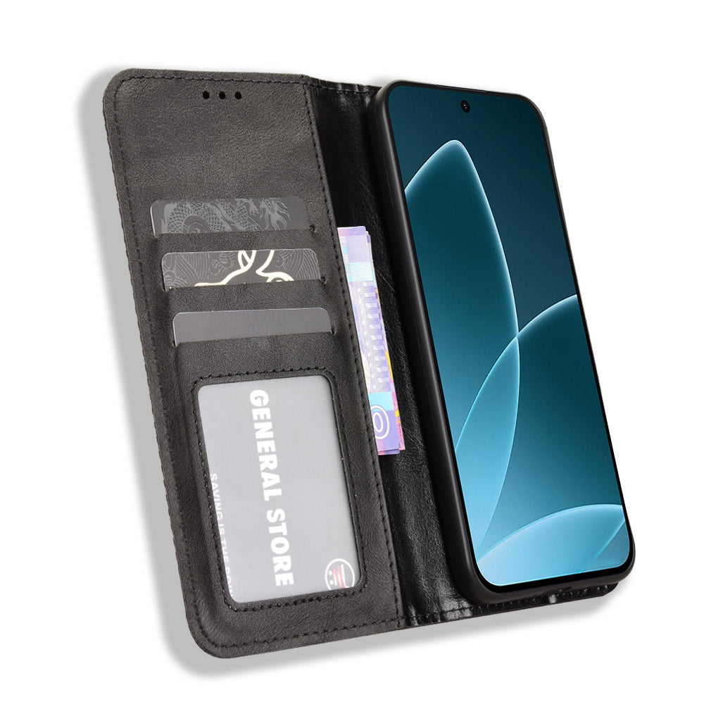 For Oppo F33 Pro 5G Leather Case Wallet Stand Retro Texture Phone Cover