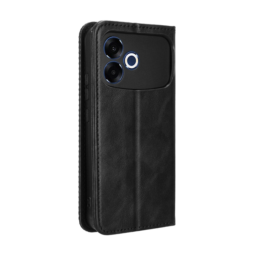 For Oppo F33 Pro 5G Leather Case Wallet Stand Retro Texture Phone Cover
