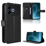 For Oppo F33 Pro 5G Leather Wallet Case with Strap Diamond Texture Phone Cover