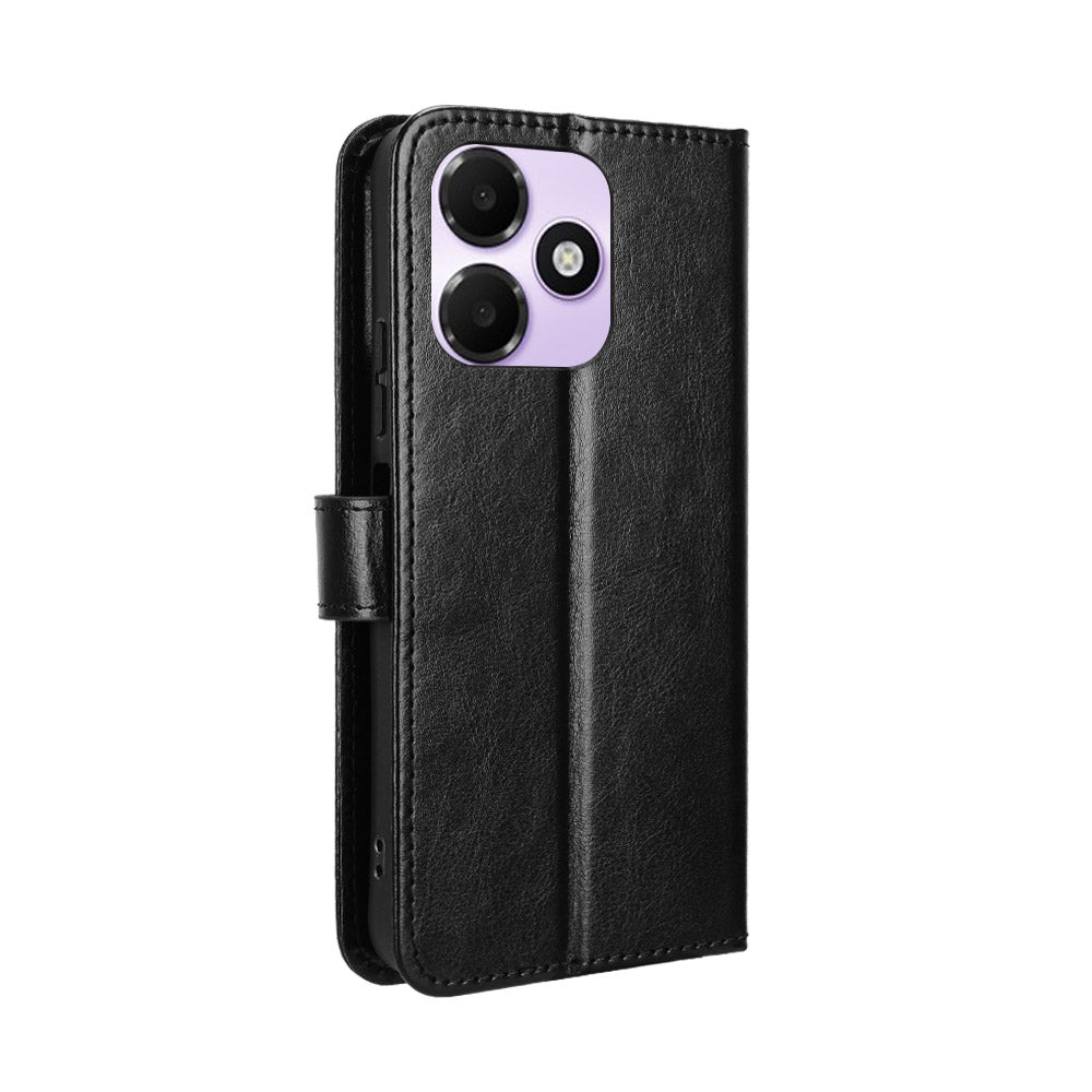 For Oppo A6t 4G / Oppo A6t 5G / Oppo A6t Pro 4G / Oppo A6x 5G (India) / Oppo A6 4G / Oppo A6 5G (Global) / Oppo A6c 4G PU Leather Case with Strap Crazy Horse Texture Phone Wallet Cover
