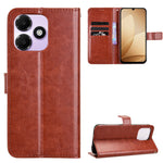 For Oppo A6t 4G / Oppo A6t 5G / Oppo A6t Pro 4G / Oppo A6x 5G (India) / Oppo A6 4G / Oppo A6 5G (Global) / Oppo A6c 4G PU Leather Case with Strap Crazy Horse Texture Phone Wallet Cover
