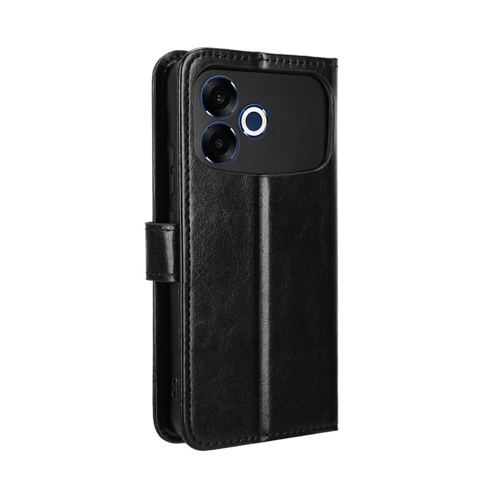 Til Oppo F33 Pro 5G PU lædercover med rem Crazy Horse tekstur telefonpungscover