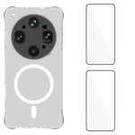 WANLONFENG for Oppo Find X9 Ultra 5G WL1 Series 2.0mm Magnetic Case Clear TPU Phone Back Cover with 2Pcs Screen Films