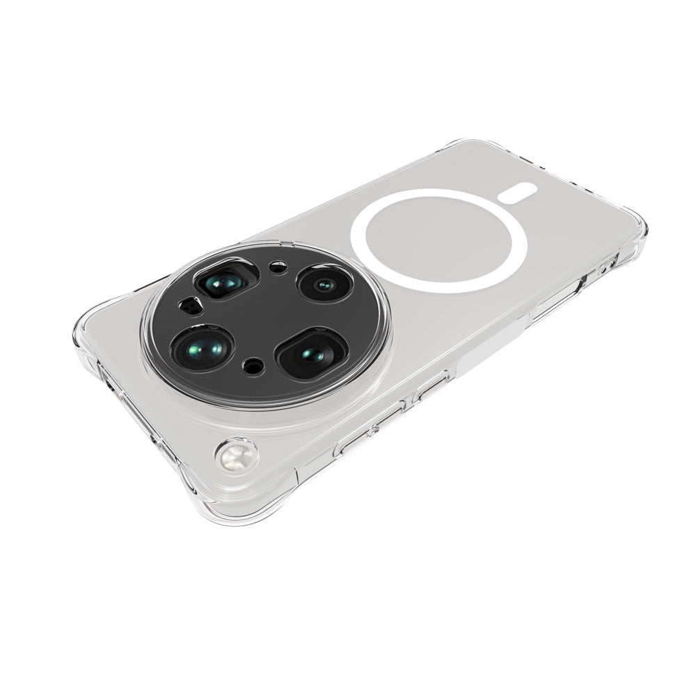 WANLONFENG for Oppo Find X9 Ultra 5G WL1 Series 2.0mm Magnetic Case Clear TPU Phone Back Cover with 2Pcs Screen Films