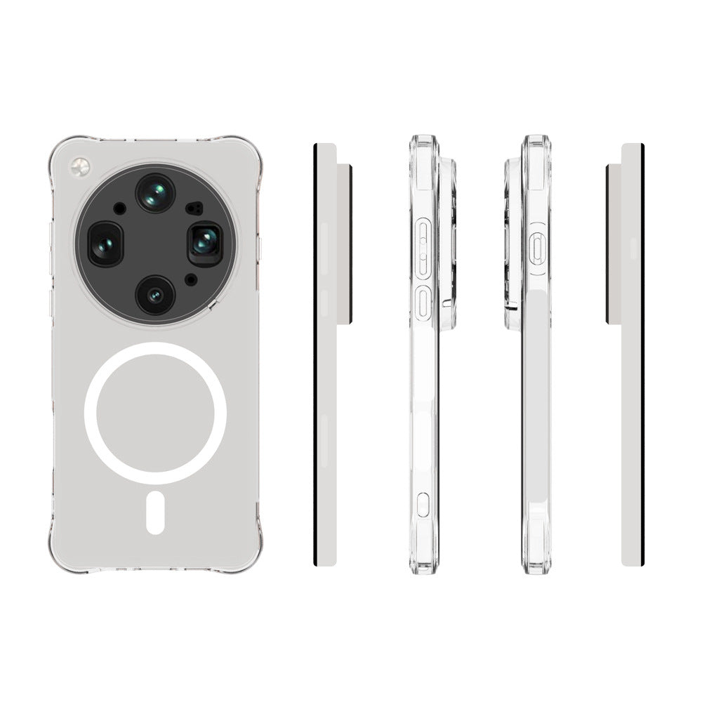 WANLONFENG for Oppo Find X9 Ultra 5G WL1 Series 2.0mm Magnetic Case Clear TPU Phone Back Cover with 2Pcs Screen Films