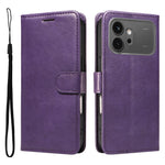 For Honor 600 Pro 5G / Honor 600 5G Leather Wallet Case with Strap Solid Color Phone Stand Cover