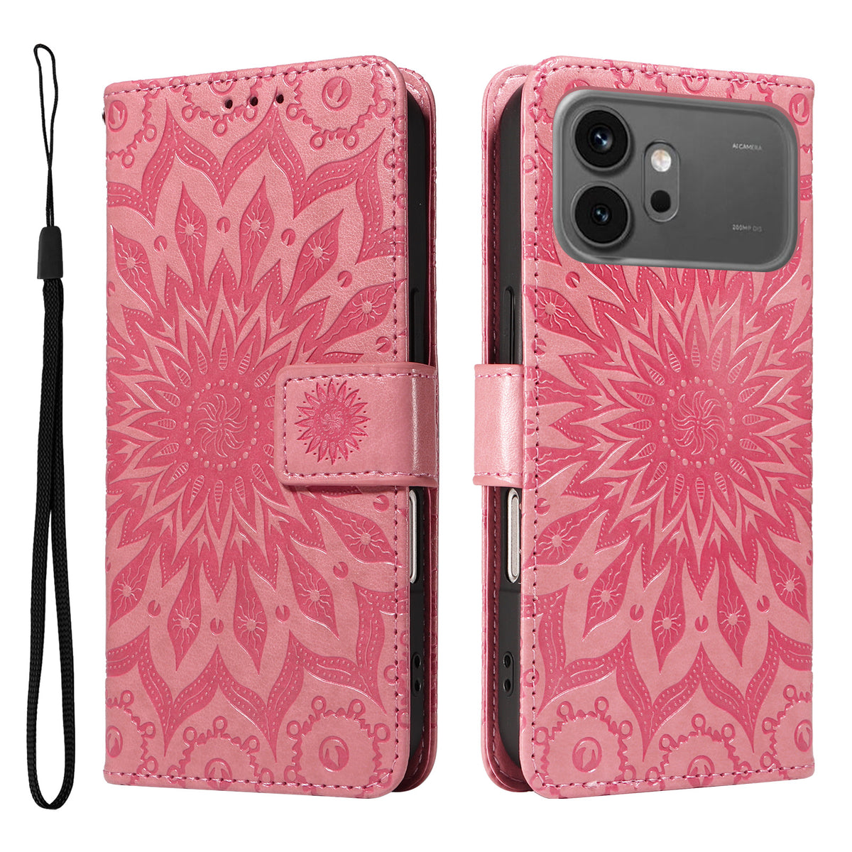 For Honor 600 Pro 5G / Honor 600 5G Leather Wallet Case Sunflower Imprinted Phone Cover