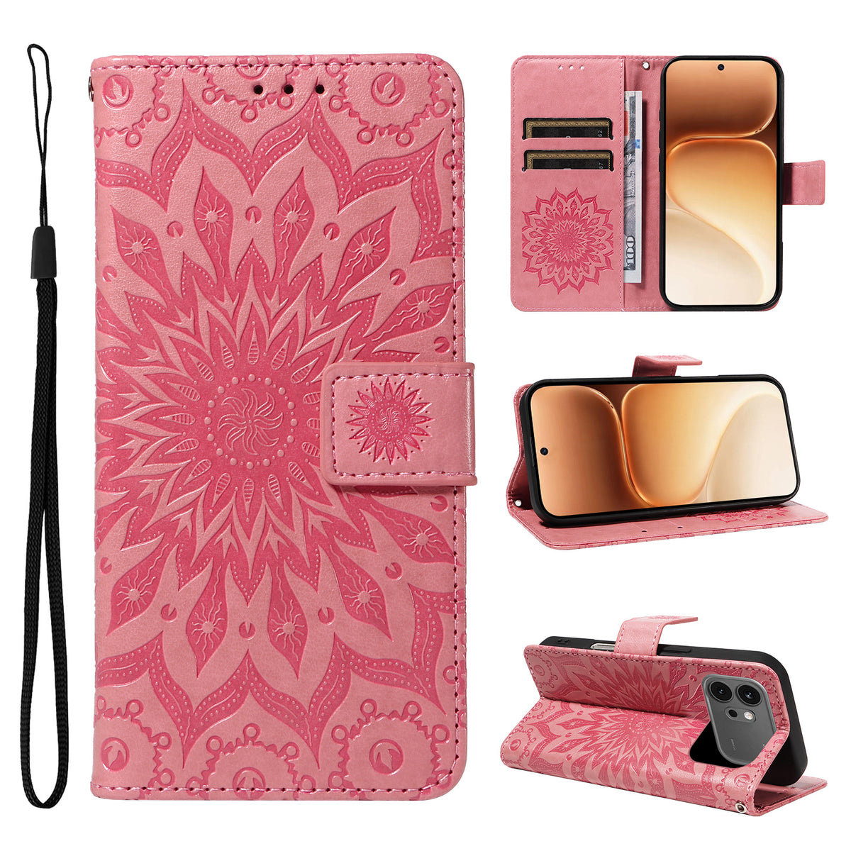 For Honor 600 Pro 5G / Honor 600 5G Leather Wallet Case Sunflower Imprinted Phone Cover