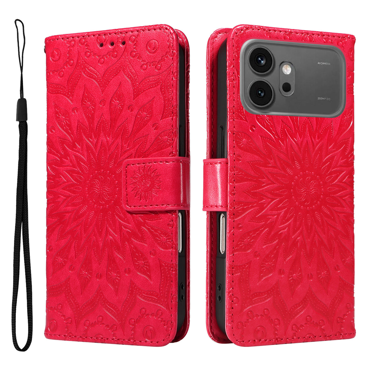 For Honor 600 Pro 5G / Honor 600 5G Leather Wallet Case Sunflower Imprinted Phone Cover