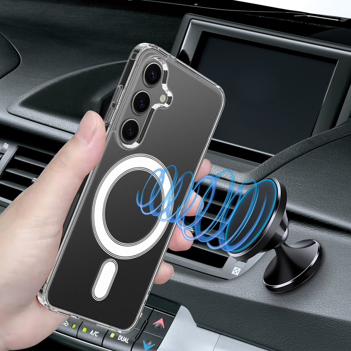 For Samsung Galaxy A27 5G Clear Phone Magnetic Case TPU + Acrylic Back Cover