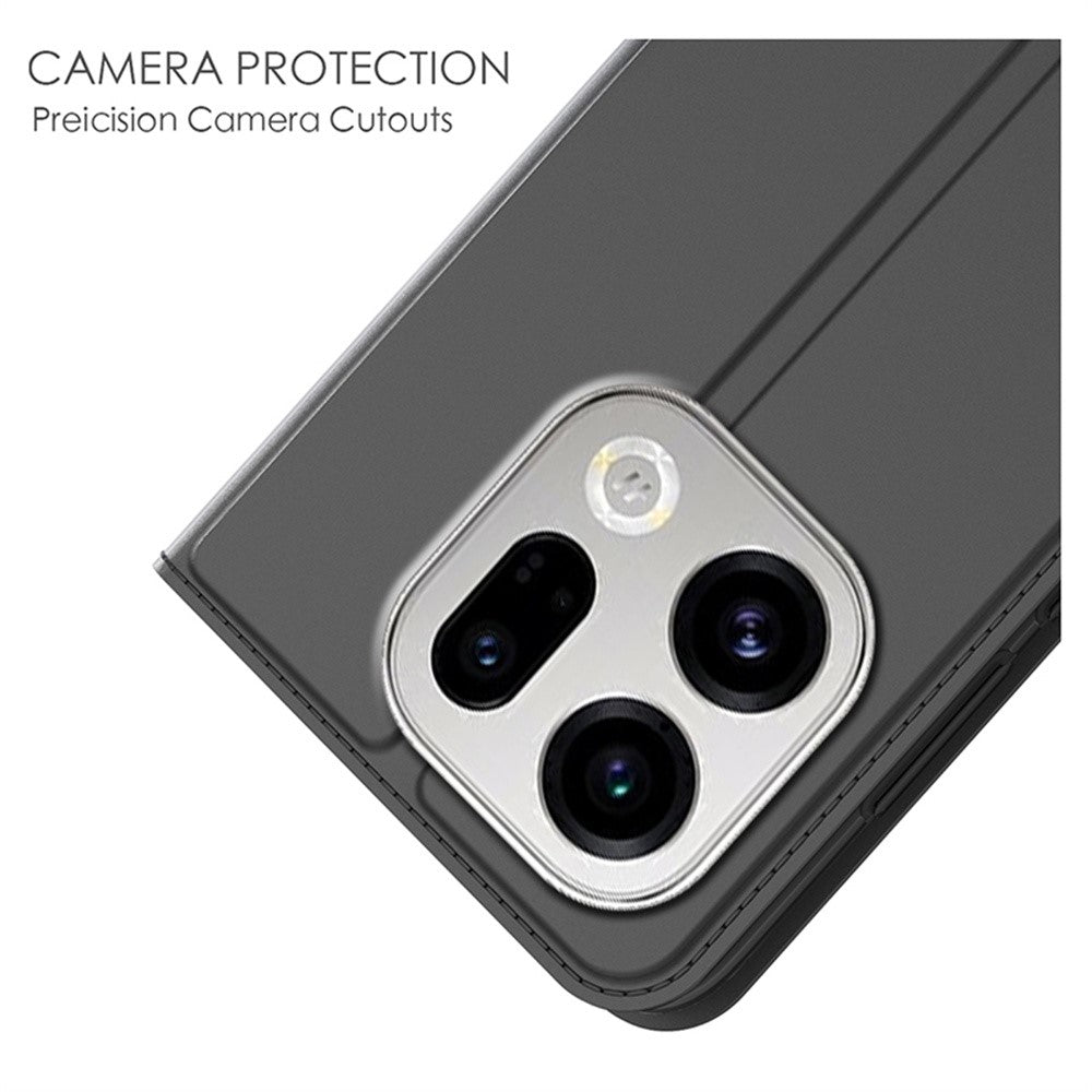 For Oppo Find X9 5G Case PU Leather Phone Cover with Card Holder Stand