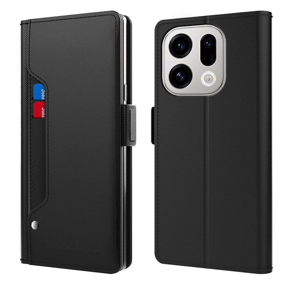 For Oppo Find X9 5G Case PU+TPU Magnetic Flip Phone Cover with Stand