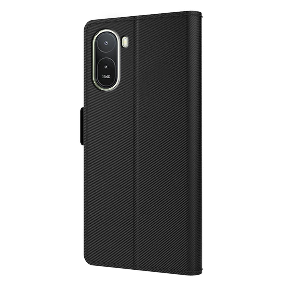 Etui til Xiaomi Poco C85x 5G / Redmi A7 Pro 4G (171.56mm) / Redmi A7 Pro 5G, magnetisk sammenfoldeligt PU+TPU-mobilcover med stativ