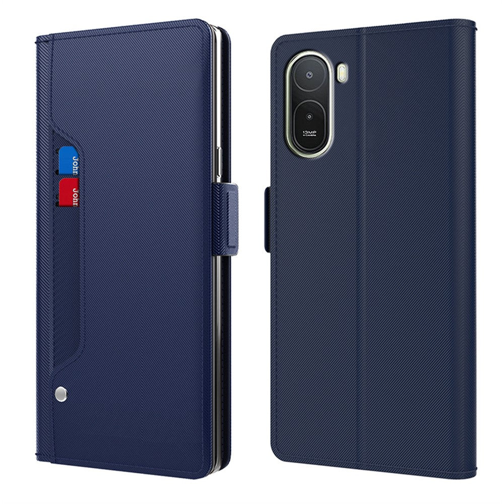 Etui til Xiaomi Poco C85x 5G / Redmi A7 Pro 4G (171.56mm) / Redmi A7 Pro 5G, magnetisk sammenfoldeligt PU+TPU-mobilcover med stativ