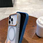 For iPhone 15 Pro Max Magnetic Case Large Viewing Window TPU + PC Shockproof Phone Cover