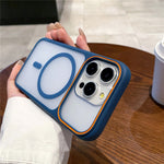 For iPhone 13 Pro Magnetic Case Large Viewing Window TPU + PC Shockproof Phone Cover
