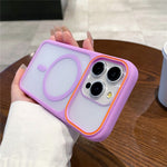 For iPhone 13 Pro Magnetic Case Large Viewing Window TPU + PC Shockproof Phone Cover