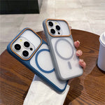 For iPhone 14 Pro Magnetic Case Large Viewing Window TPU + PC Shockproof Phone Cover